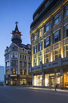 Leipzig Prints: Specks Hof shopping arcade and Kaffeehaus Riquet, Leipzig, Saxony, Germany