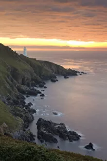 Images Dated 25th February 2015: Spectacular sunrise behind Start Point Lighthouse in South Hams, Devon, England. Autumn
