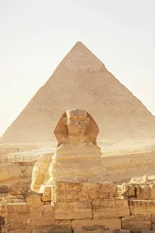 Egypt Prints: Sphynx and the great pyramids of Giza, Cairo, Egypt, Africa