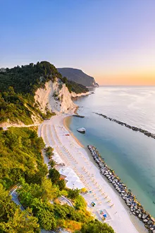 Spiaggia Del Frate (Friar beach), mount Conero in the background