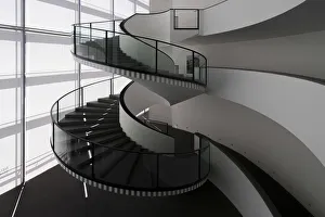 Images Dated 26th November 2019: Spiral staircase at Neues Museum Nurnberg, Nuremberg, Middle Franconia, Bavaria, Germany