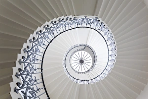 Spiral staircase, The Queens House, Greenwich, London, UK
