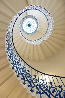A spiral staircase in the Queens House, Greenwich, London, England