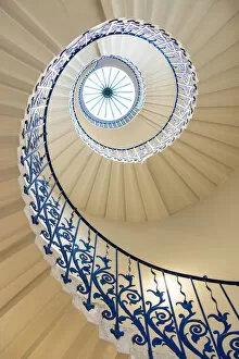 Images Dated 3rd February 2018: A spiral staircase in the Queens House, Greenwich, London, England