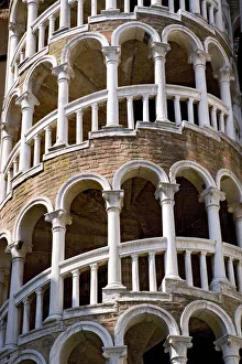 Spiral Prints: Spiral stairs, Palazzo Contarini del Bovolo, Venice, Veneto, Italy