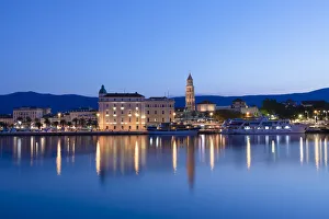 Split Harbour with Cathedral of Saint Domnius, Split, Dalmatian Coast, Croatia, Europe
