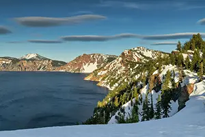 Spring Snow around Crater Lake, Crater Lake National Park, Oregon, USA