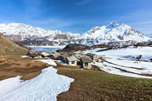Sils Prints: Spring thaw in Grevasalvas, Sils im Engadin, Upper Engadine, Graubunden, Switzerland