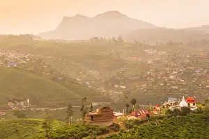 Sri Lanka, Nuwara Eliya, View of Sri Swarnagiri Temple