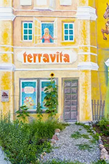 Poznan Prints: A Srodka Tale with Trumpeter on the Roof and Cat in the Background Mural
