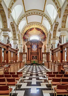 Images Dated 28th November 2022: St Bride's Church, interior, Fleet Street, London, England, United Kingdom