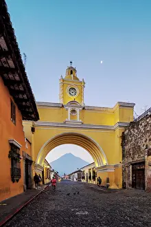 Archway Prints: St. Catalina's Arch and Agua Volcano at dawn