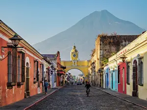 Volcanoes Prints: St. Catalina's Arch and Agua Volcano at sunrise
