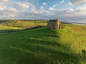 Abbotsbury Prints: St Catherine's Chapel near Abbotsbury ona sunny winter evening