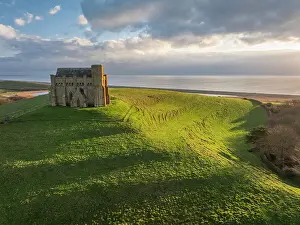 Abbotsbury Prints: St Catherine's Chapel near Abbotsbury on a sunny winter evening