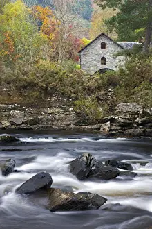Stirling Prints: St Fillans Mill, now the Breadalbane Folklore Centre beside the Falls of Dochart at Killin