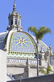 South Western Prints: St Francis Chapel domes over the Museum of Man, Balboa Park, San Diego, California, USA