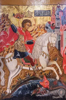 Dragon Prints: St. George icon, Palekh, Ivanovo region, Russia