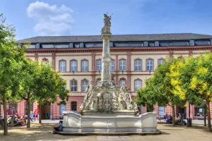 Treves Prints: St. Georges fountain at Kornmarkt, Trier, Rhineland-Palatinate, Germany