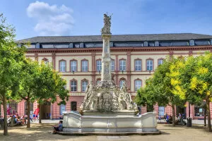 St. Georges fountain at Kornmarkt, Trier, Rhineland-Palatinate, Germany