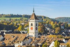 Images Dated 13th October 2017: St. Johann church and city roofs, Schaffhausen, Switzerland
