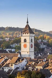 Schaffhausen Prints: St. Johann church and city roofs, Schaffhausen, Switzerland