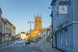 High Street Prints: St. John Baptish Church and the High Street, Cirencester, Cotswolds, Gloucestershire