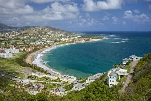 Images Dated 30th October 2017: St. Kitts and Nevis, St. Kitts, Frigate Bay of the South Peninsula from Sir Timothy s