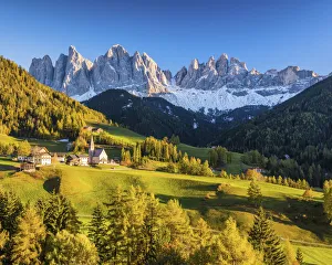 St. Magdalena in Autumn, Val di Funes, Dolomites, South Tyrol, Italy