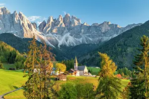 South Tyrol Prints: St. Magdalena in Autumn, Val di Funes, Dolomites, South Tyrol, Italy