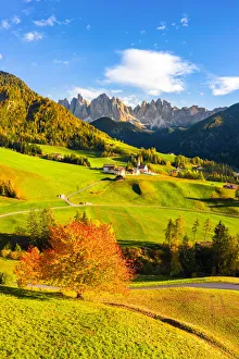 St. Magdalena, Funes Valley, Bolzano, South Tyrol, Trentino Alto Adige, Italy. St