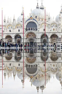 Mediteranean Country Gallery: St. Marks Basilica during Acqua alta, St. Marks Square, Venice, Italy