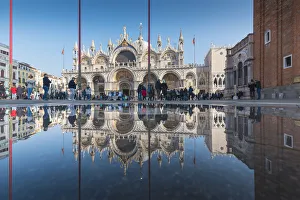 St Mark Square Prints: St Marks Basilica, St Marks Square, Venice, Veneto, Italy