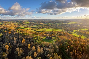 Surrey Prints: St. Martha's Church on the Pilgrims Way, North Downs, Surrey, England, UK