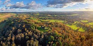 Surrey Prints: St. Martha's Church on the Pilgrims Way, North Downs, Surrey, England, UK