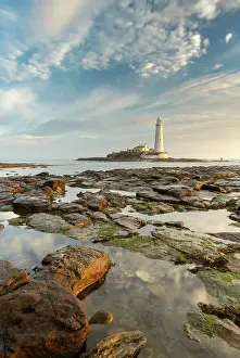 October Prints: St Mary's Lighthouse north of Whitley Bay on the Northumberland coast