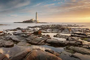 October Prints: St Mary's Lighthouse north of Whitley Bay on the Northumberland coast
