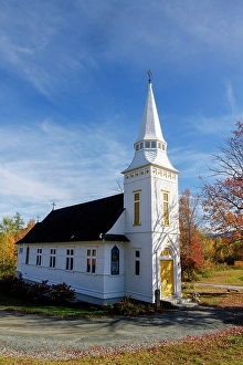 White Church Prints: St Matthew's Chapel, Sugar Hill, New Hampshire, New England, USA