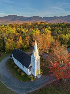 White Church Prints: St Matthew's Chapel, Sugar Hill, New Hampshire, New England, USA