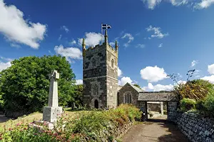 British Isels Prints: St Mellanus Church, Mullion, Cornwall, England, UK