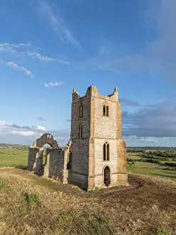 Burrow Mump Prints: St Michael's Church, Burrow Mump, Somerset, England. England, UK