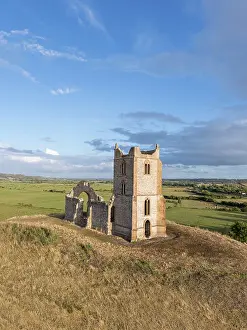 Burrow Mump Prints: St Michael's Church, Burrow Mump, Somerset, England. England, UK
