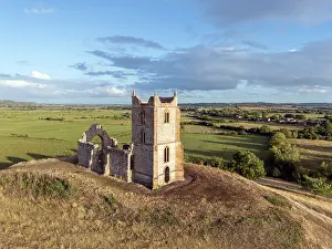Burrow Mump Prints: St Michael's Church, Burrow Mump, Somerset, England. England, UK