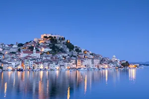 St. Michaels Fortress and Sibenik Harbour, Sibenik, Dalmatian Coast, Croatia, Europe