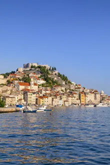 Promenades Prints: St. Michaels Fortress and Sibenik Harbour, Sibenik, Dalmatian Coast, Croatia, Europe
