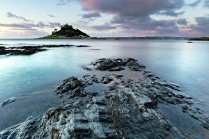 Marazion Prints: St Michael's Mount, Mounts Bay, Marazion, near Penzance, Cornwall, England