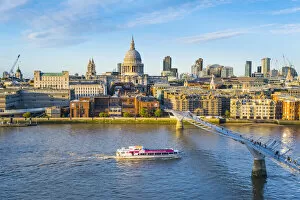 Images Dated 11th October 2021: St. Pauls Cathedral & Millennium bridge, London, England, UK
