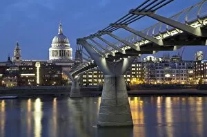 Lit Up Gallery: St Pauls Cathedral seen across the Millennium Bridge