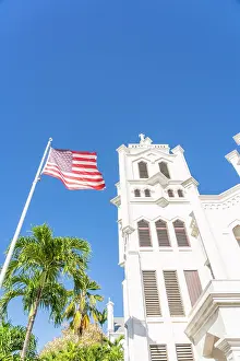 Stars And Stripes Prints: St Pauls Episcopal Church, , Key West, Florida Keys, Florida, USA