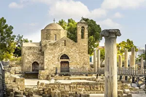 Images Dated 22nd December 2020: St Pauls Pillar and Agia Kyriaki church or the ancient Chrysopolitissa Basilica